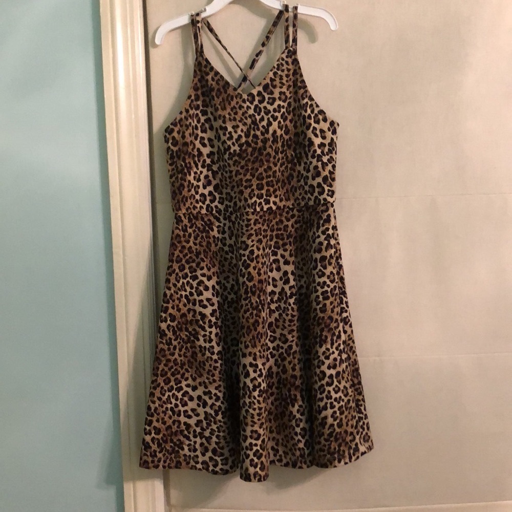 Leopard print girls sundress , never worn size 10